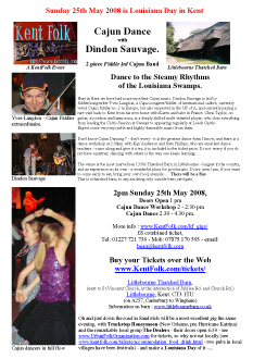 2008-05-25 Dindon Sauvage Spring Cajun dance Littlebourne barn poster