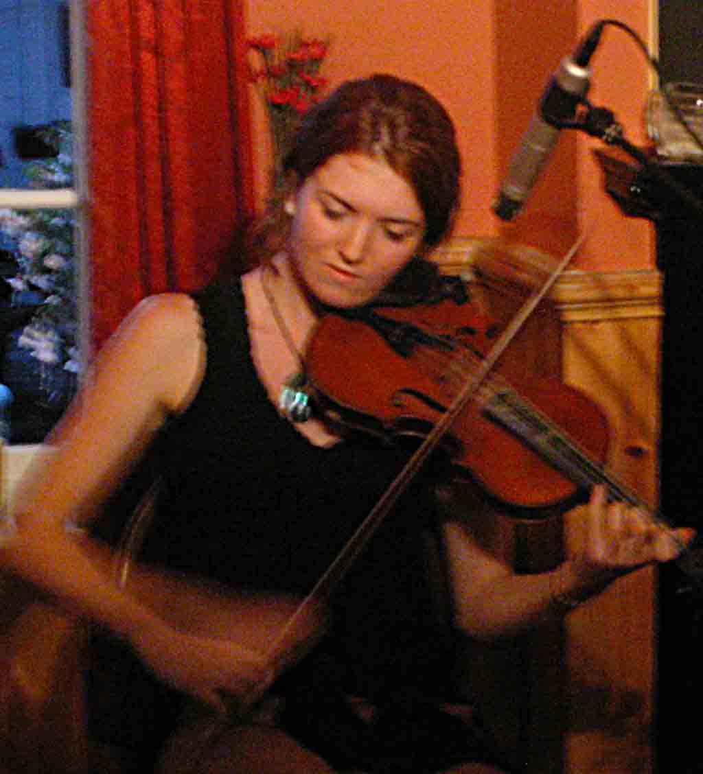 Laura Targett - playing at a gig in Littlebourne's King William IV